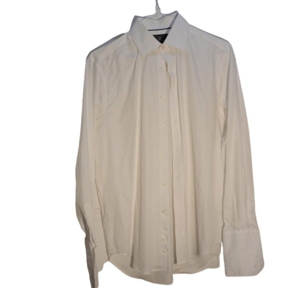 M&S Collection Mens Regular Fit Pure Cotton Solid Dress Shirt in White Size 15.5 - Picture 1 of 4